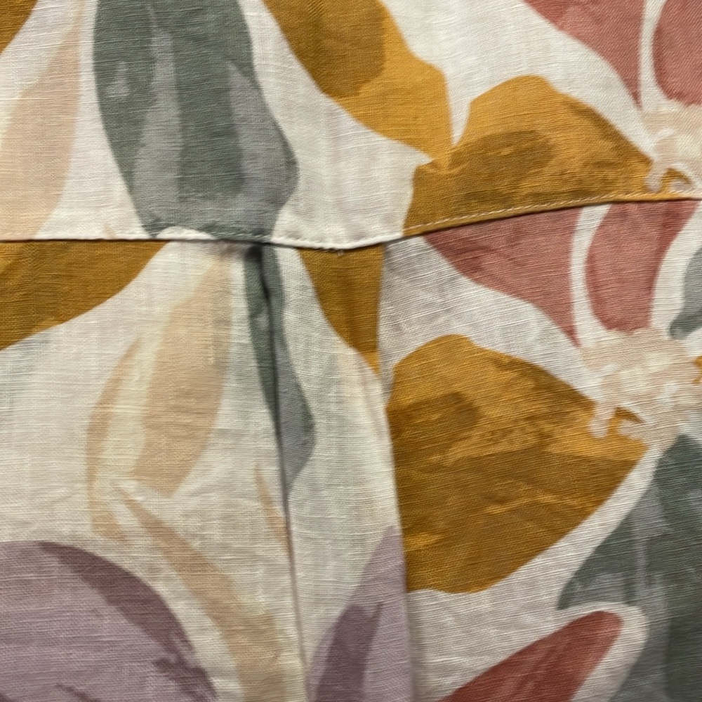 Beautiful Earth toned Nicole Miller 100% Linen Shirt XS - Picture 9 of 9